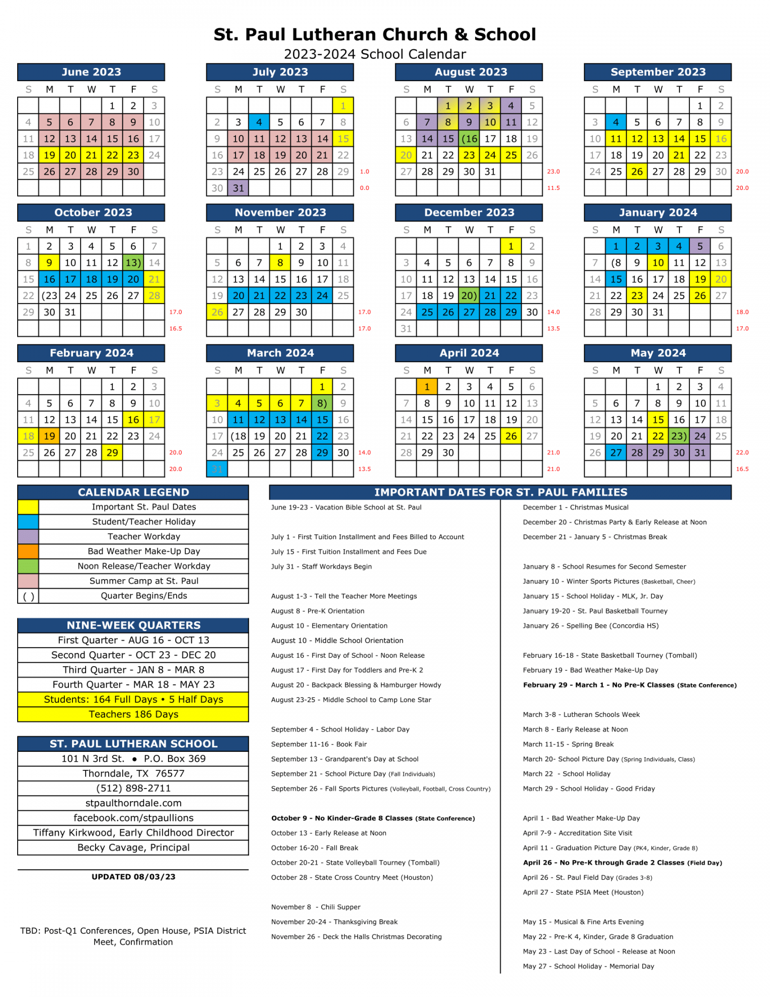 School Calendar — St