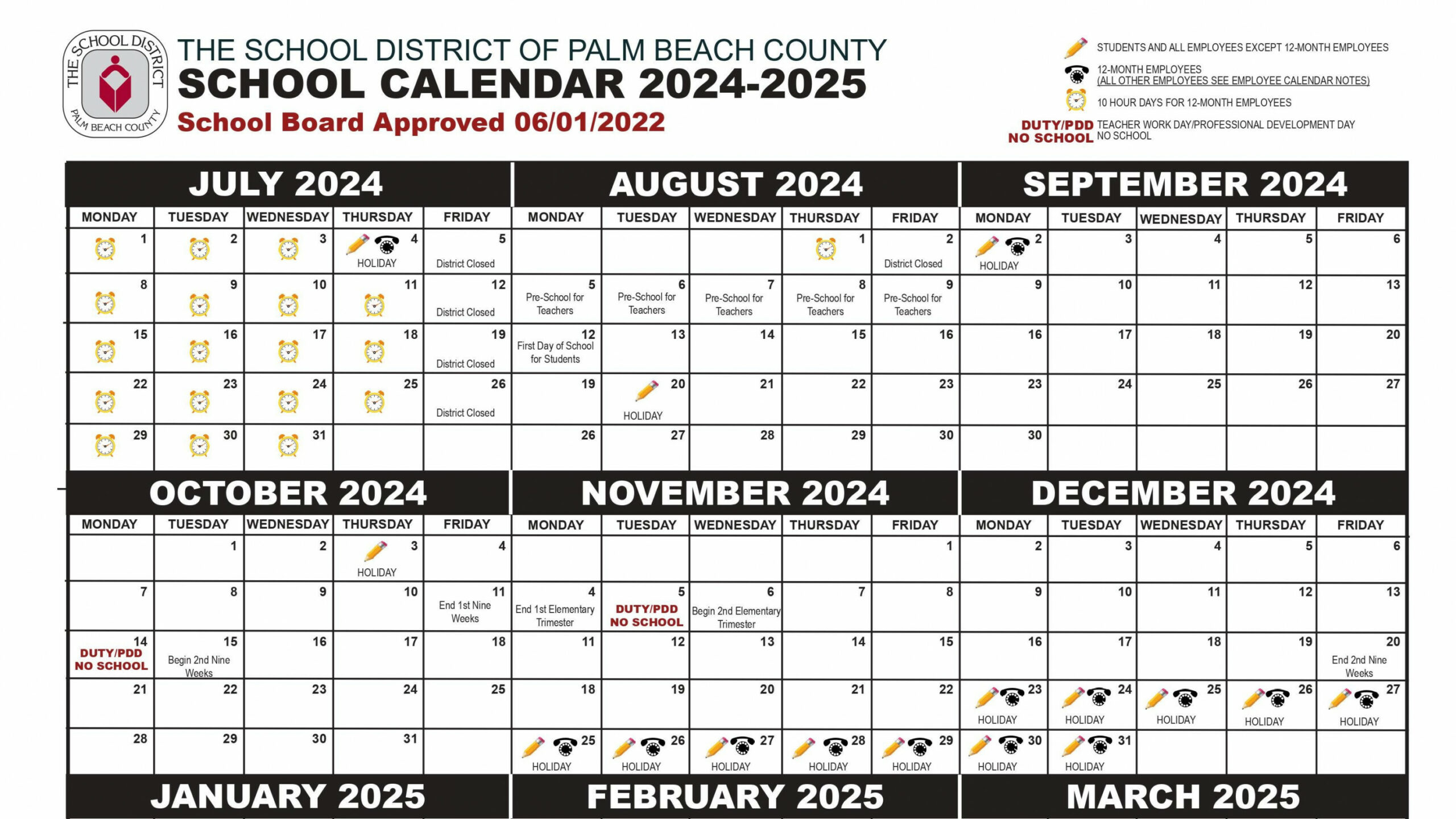 When will school start ? See Palm Beach County schools calendar