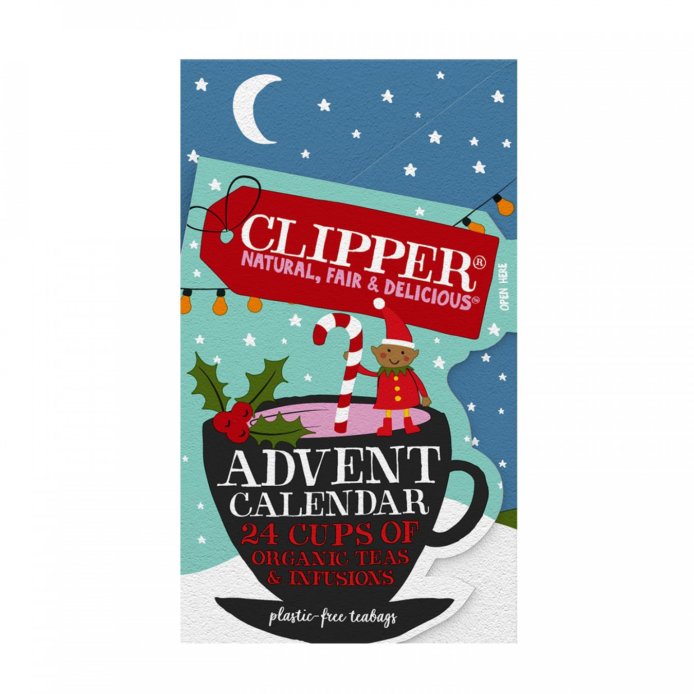 Clipper Tea, Christmas Advent Holiday Tea Calendar,  Natural Organic  Flavors, Fairtrade, Organic & Plant-Based, British Tea,  Variety Pack,