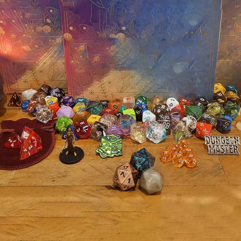 Dice Advent Calendar , Dungeons and Dragons Advent Calendar , DND  Advent Calendar , D&d Dice Advent Calendar ,  Days Countdown