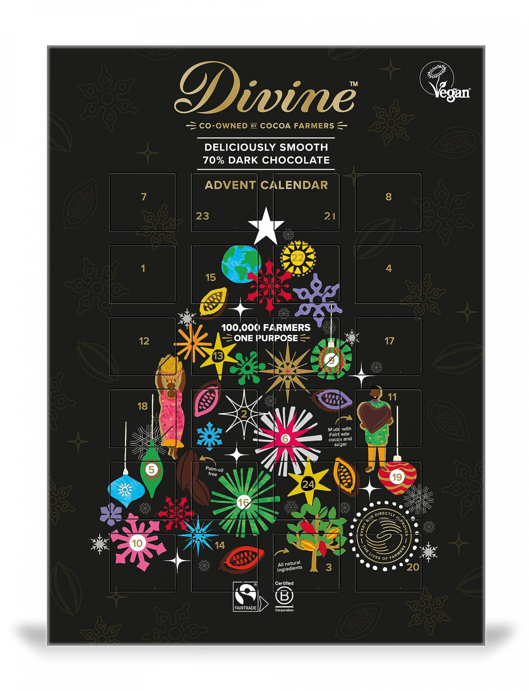 DIVINE CHOCOLATE Dark Chocolate Advent Calendar,  GR