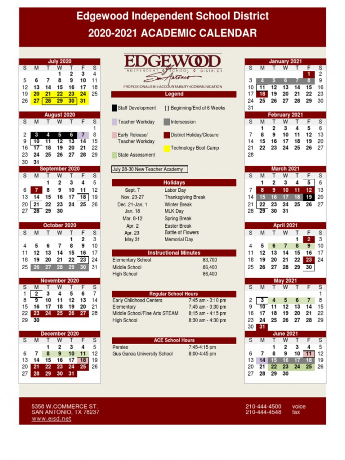 Edgewood ISD Calender  PDF  Teachers  Learning