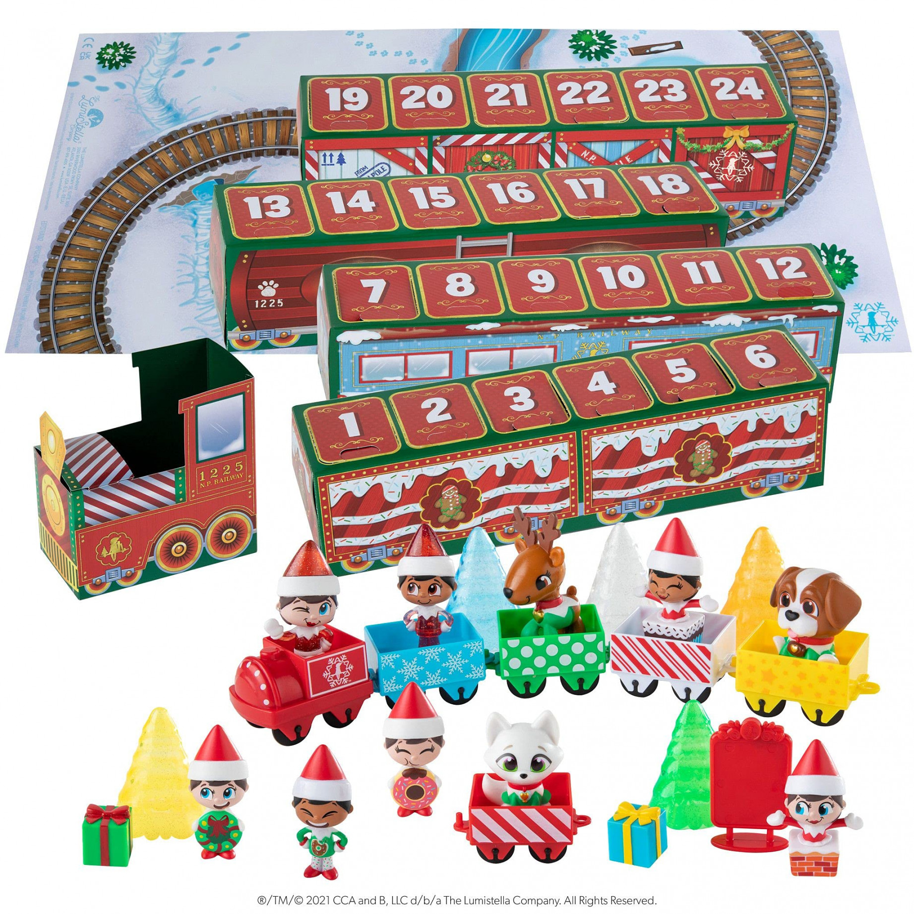 Elf on the Shelf Advent Calendar For Kids -  Day Countdown of Toys and  Hot Chocolate (Advent Train)