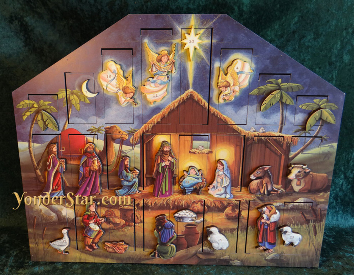 Heirloom Wooden Advent Calendar Nativity Scene - Pre-order