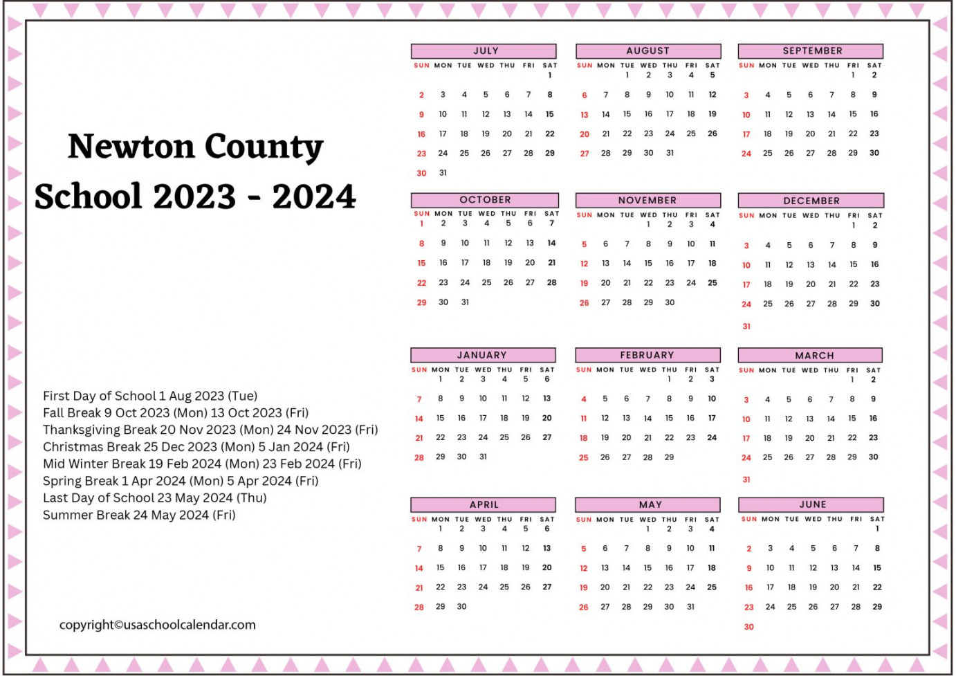 Newton County Calendar