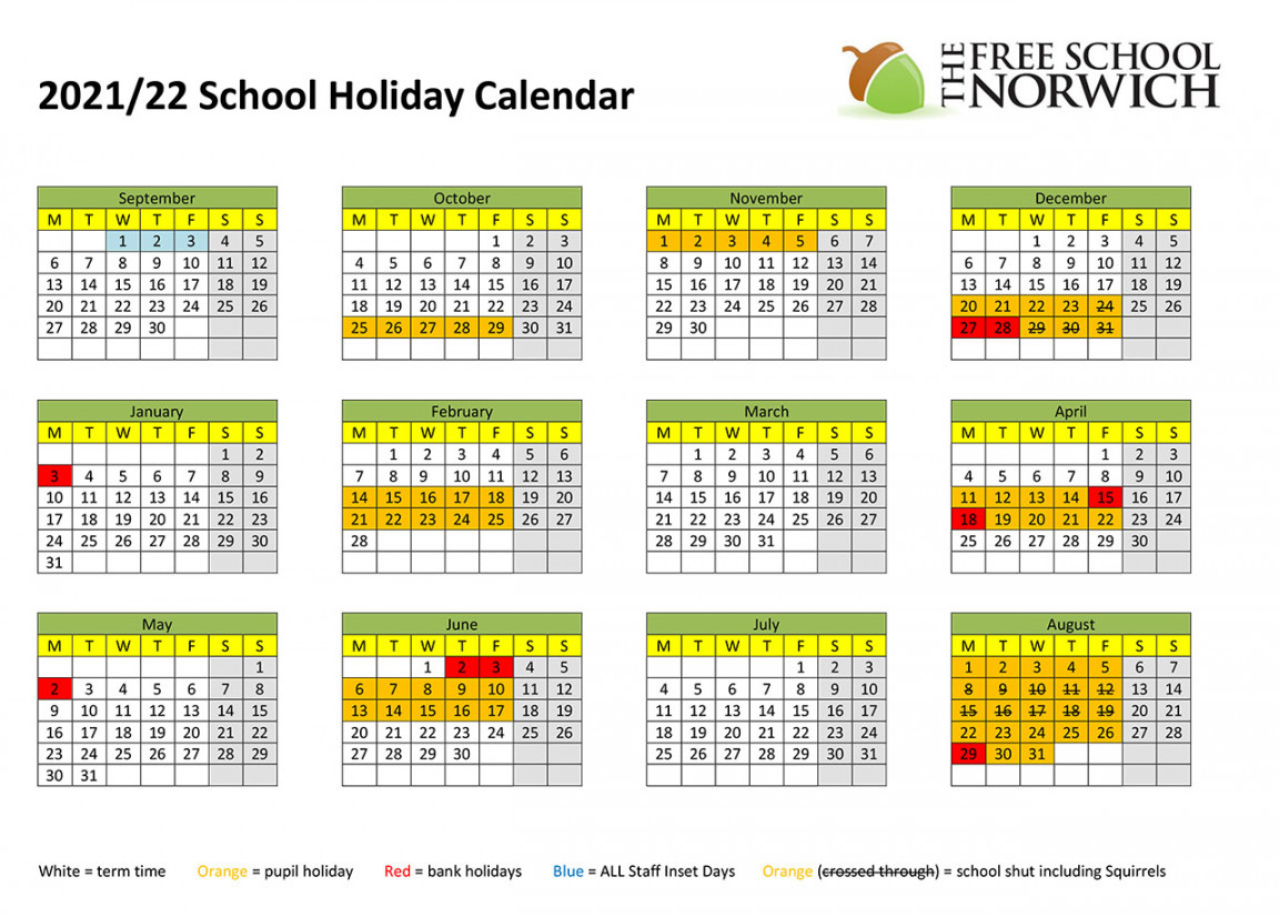 Norwich Academic Calendar