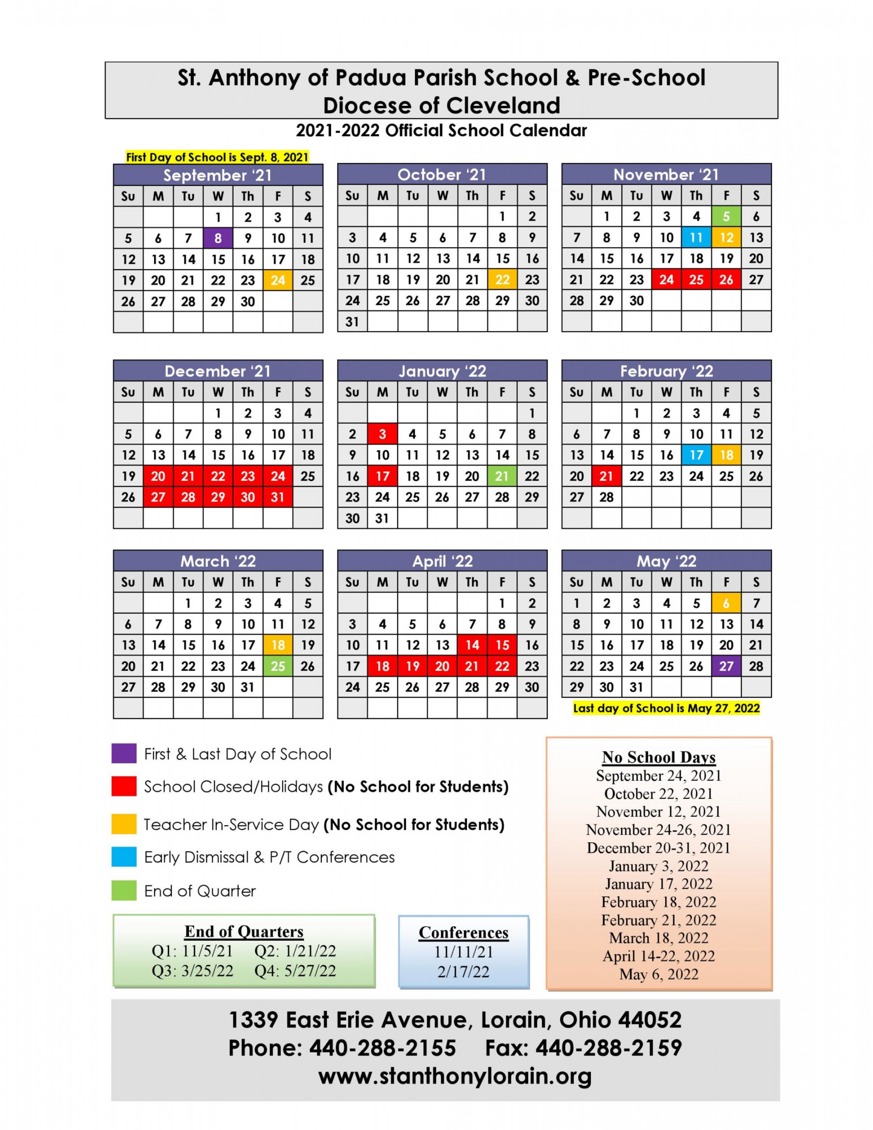 - Official School Calendar-page- – St