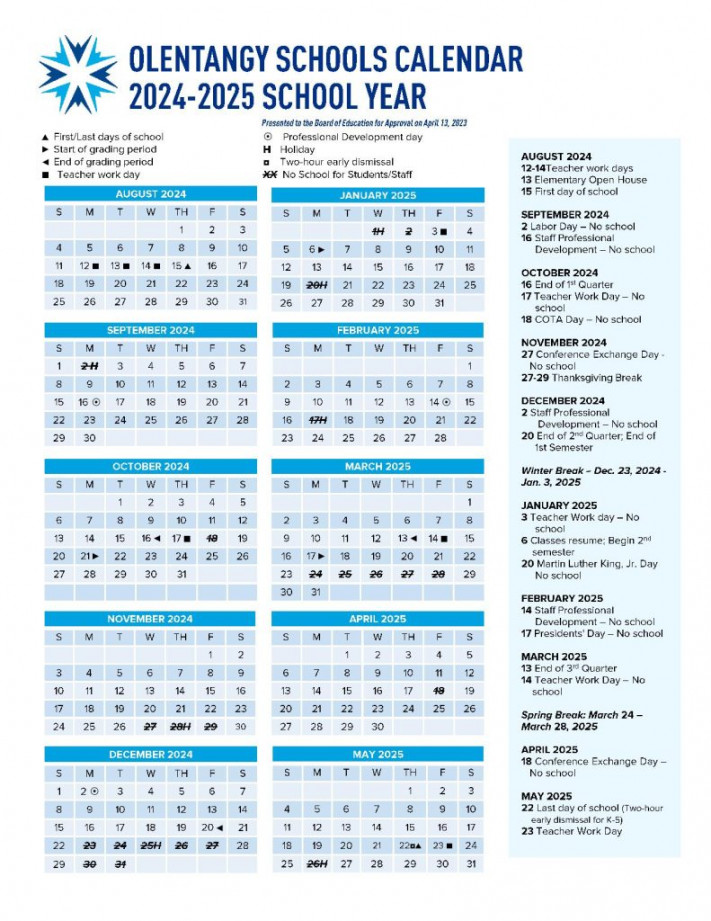 Olentangy Local School District Calendar -