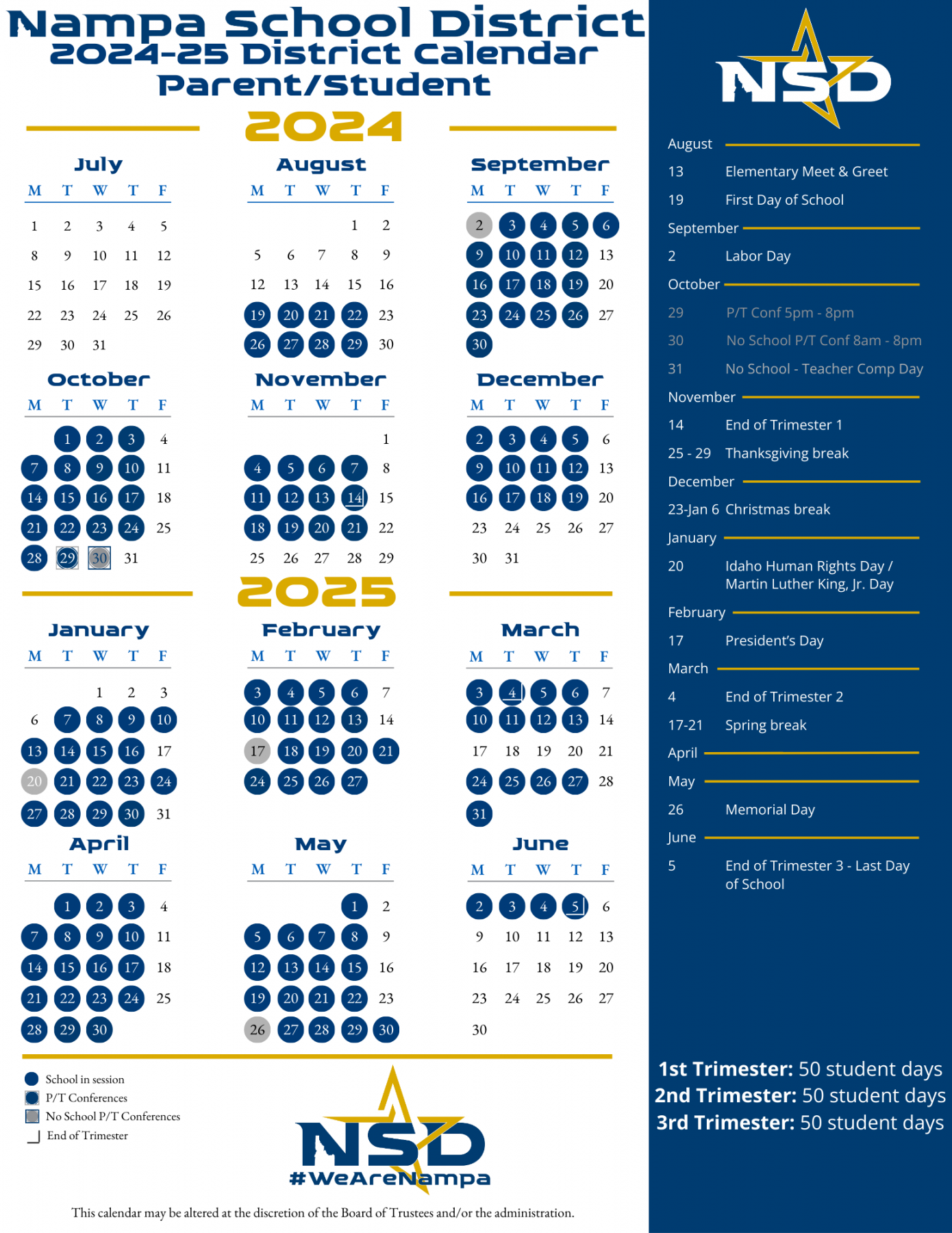 School Year Calendar – - Resources – Columbia High School