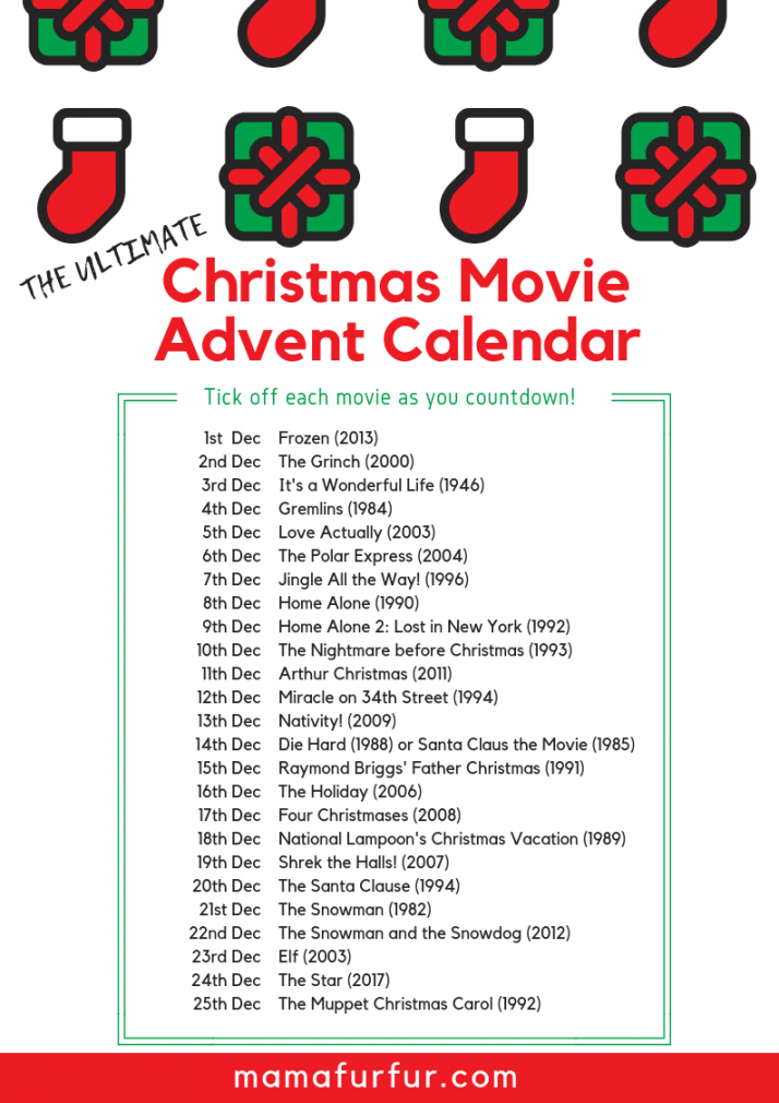 The Ultimate Christmas Movie Advent Calendar - Mamafurfur