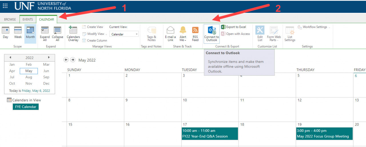 UNF: Connecting to a SharePoint Online Calendar