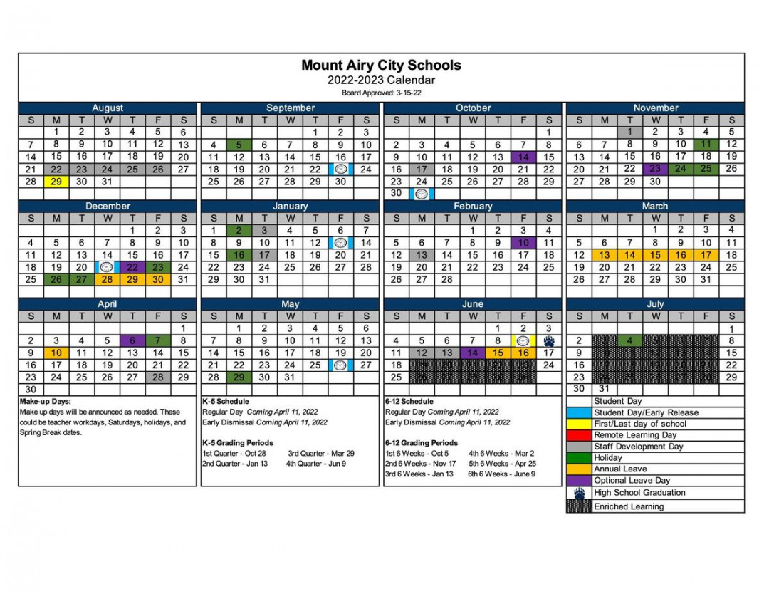 - Academic Calendar Approved  Mount Airy City Schools