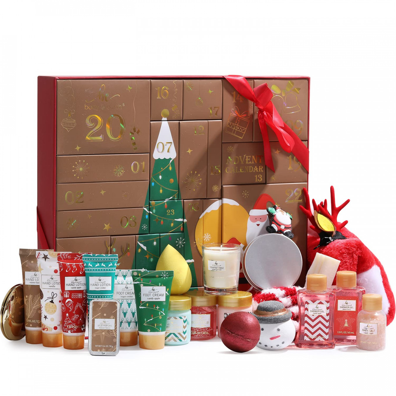 Christmas Gift Sets for Women -  Pcs Set of Advent Calendar , Bath  and Body Spa Gift Box for Holiday