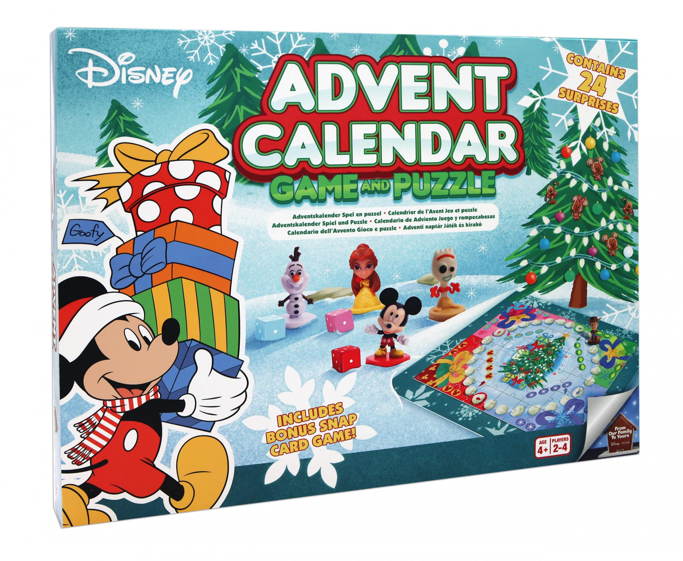 Disney Advent Calendar - Official Christmas Board Game,  x Disney D  Characters Included, Great Gift For Kids, Ages +