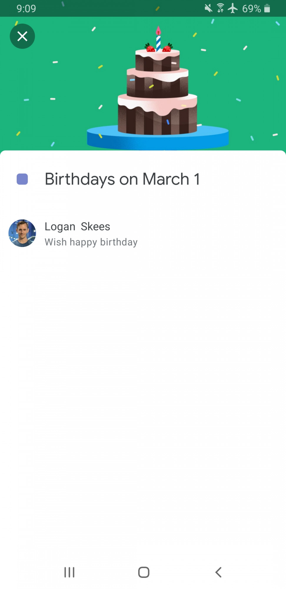 How do I delete a birthday event of a person no longer within my