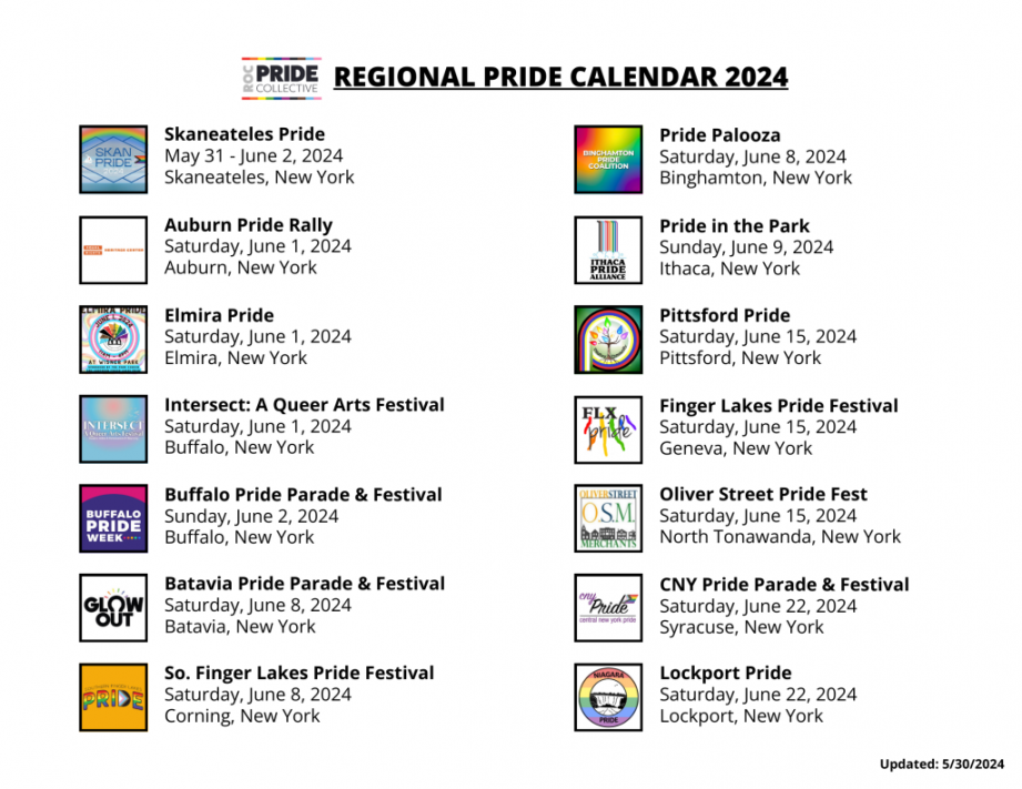 Regional Pride Calendar – Rochester