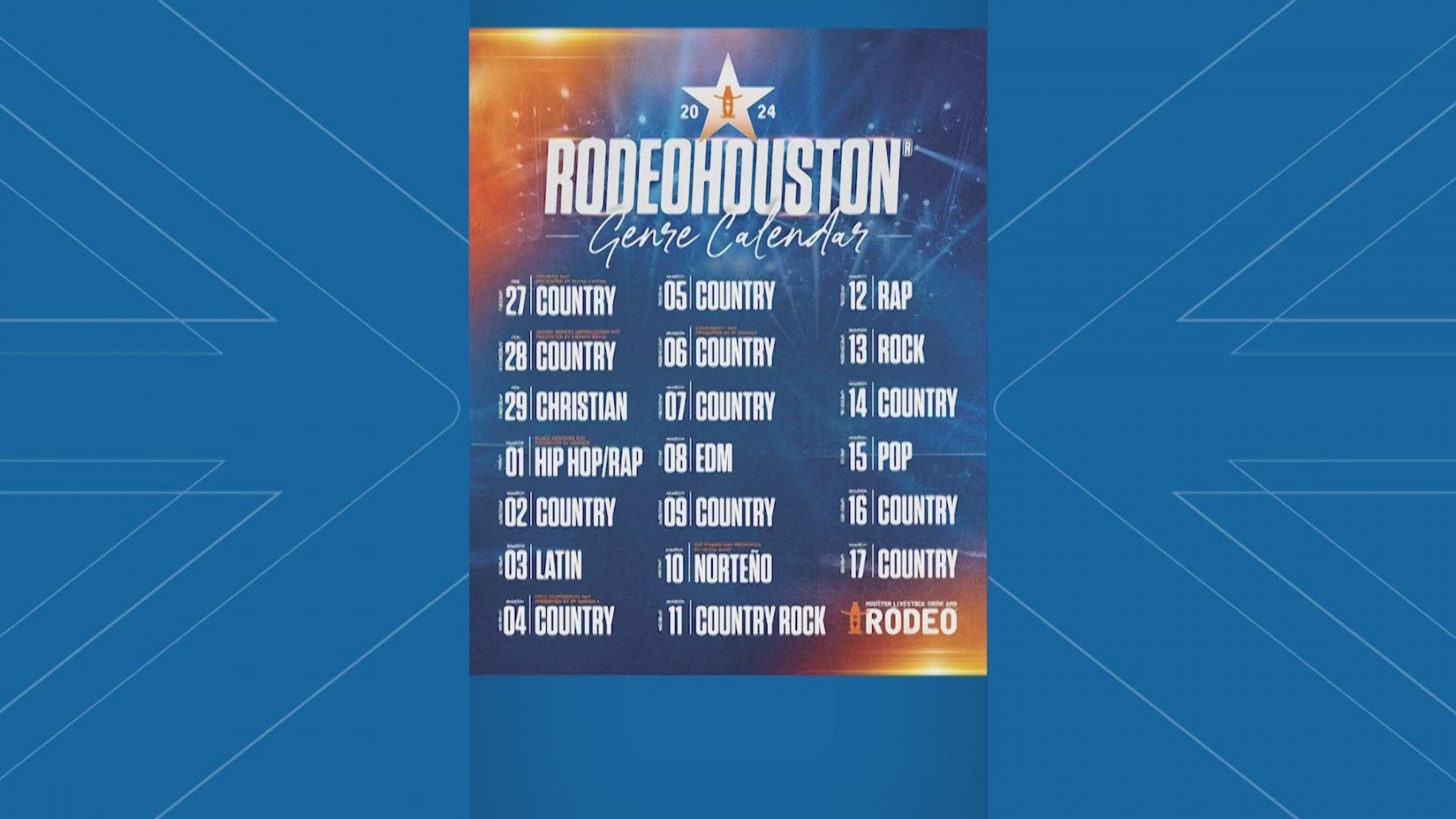 RodeoHouston unveils genre calendar for  Star Entertainer lineup