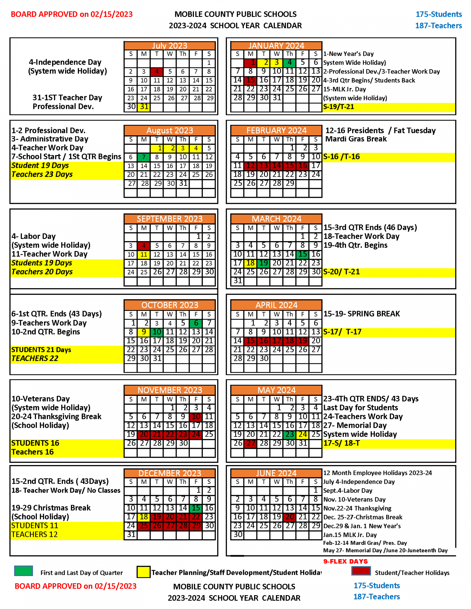 School Year Calendars - Mobile County Public Schools