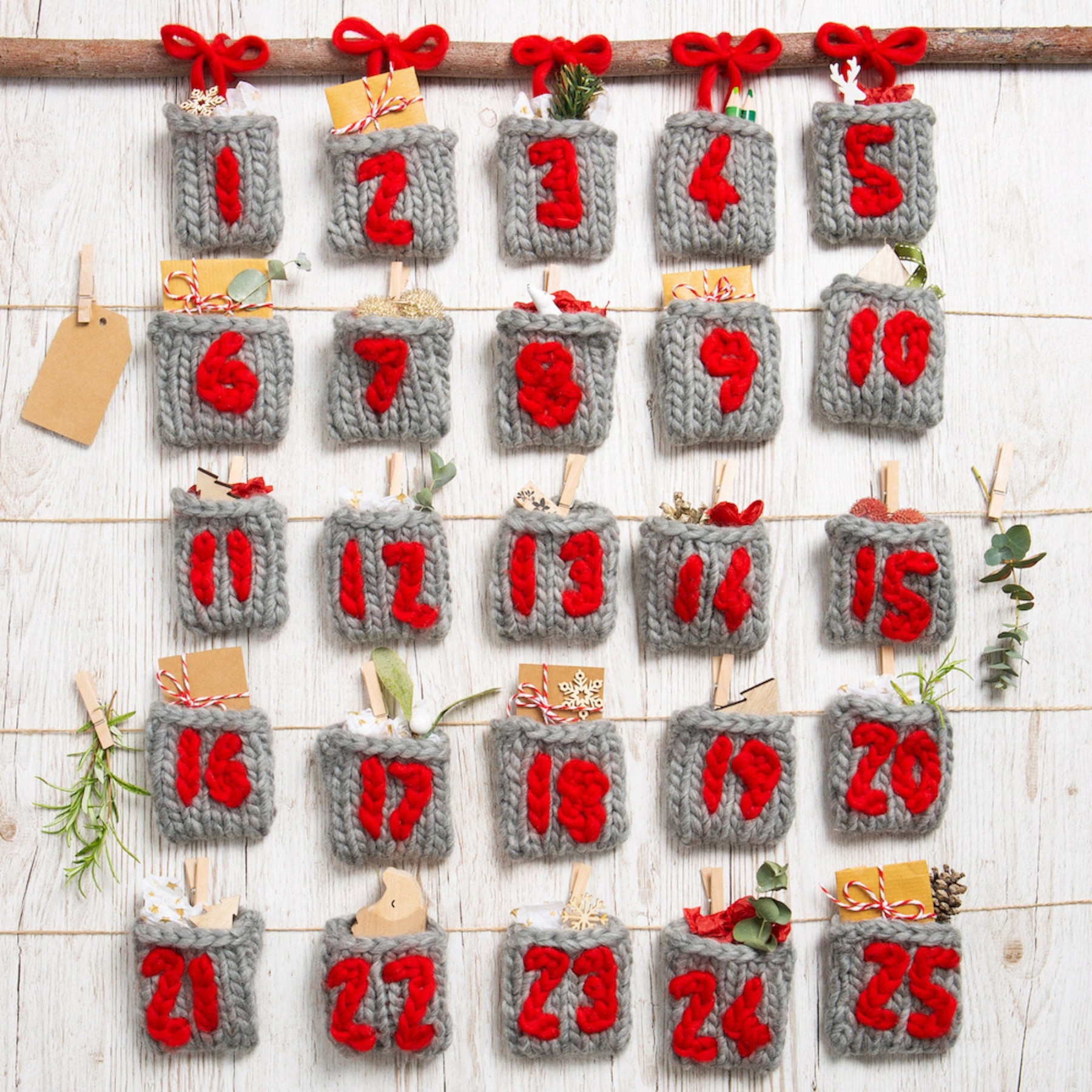 Advent Calendar Knitting Kit. Easy Christmas Knit Kit