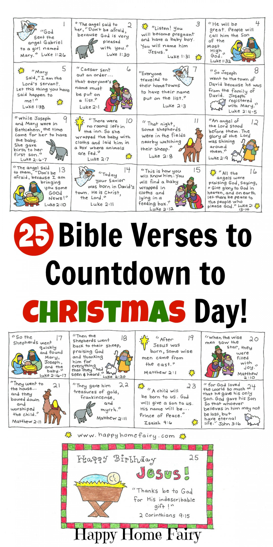 Bible Verse Advent Countdown for Kids - FREE Printable! - Happy