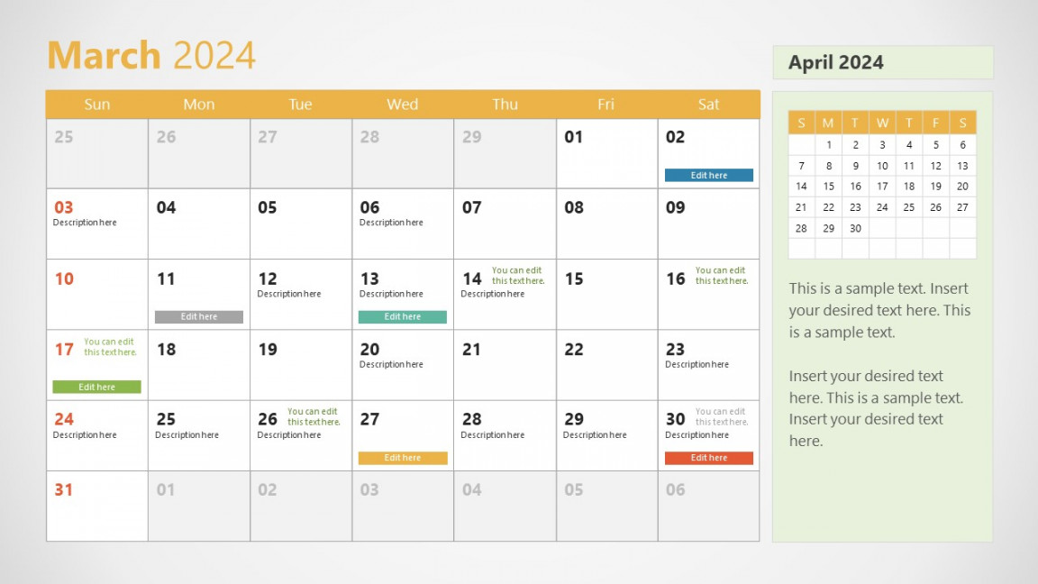 Calendar for PowerPoint