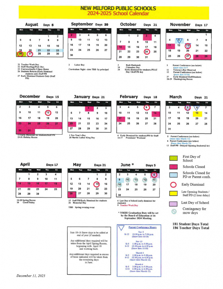 Calendar - New Milford School District