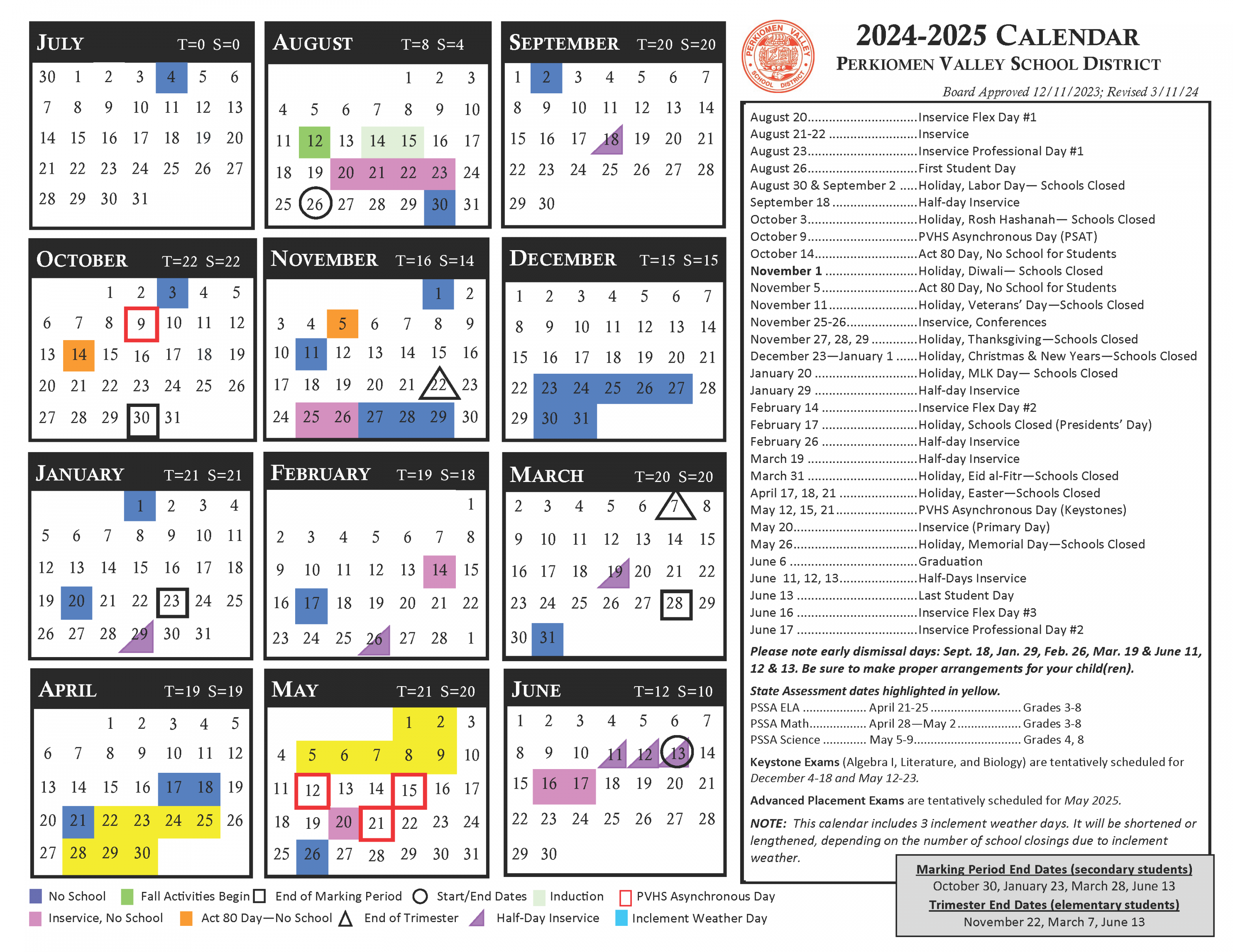 Calendar - Perkiomen Valley School District