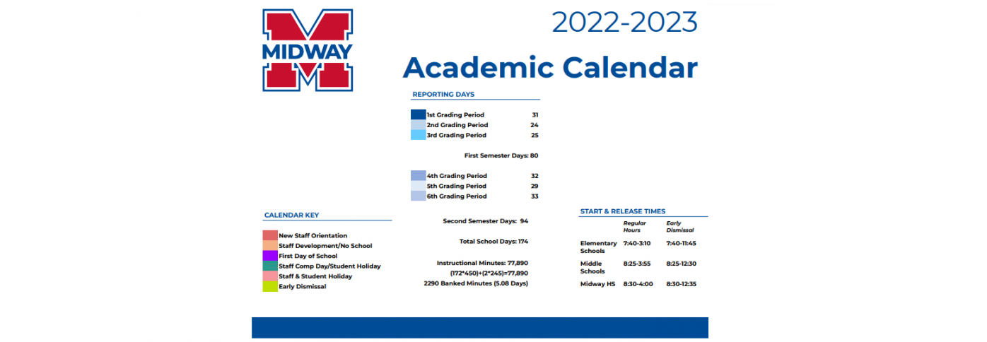 Midway High School - School District Instructional Calendar