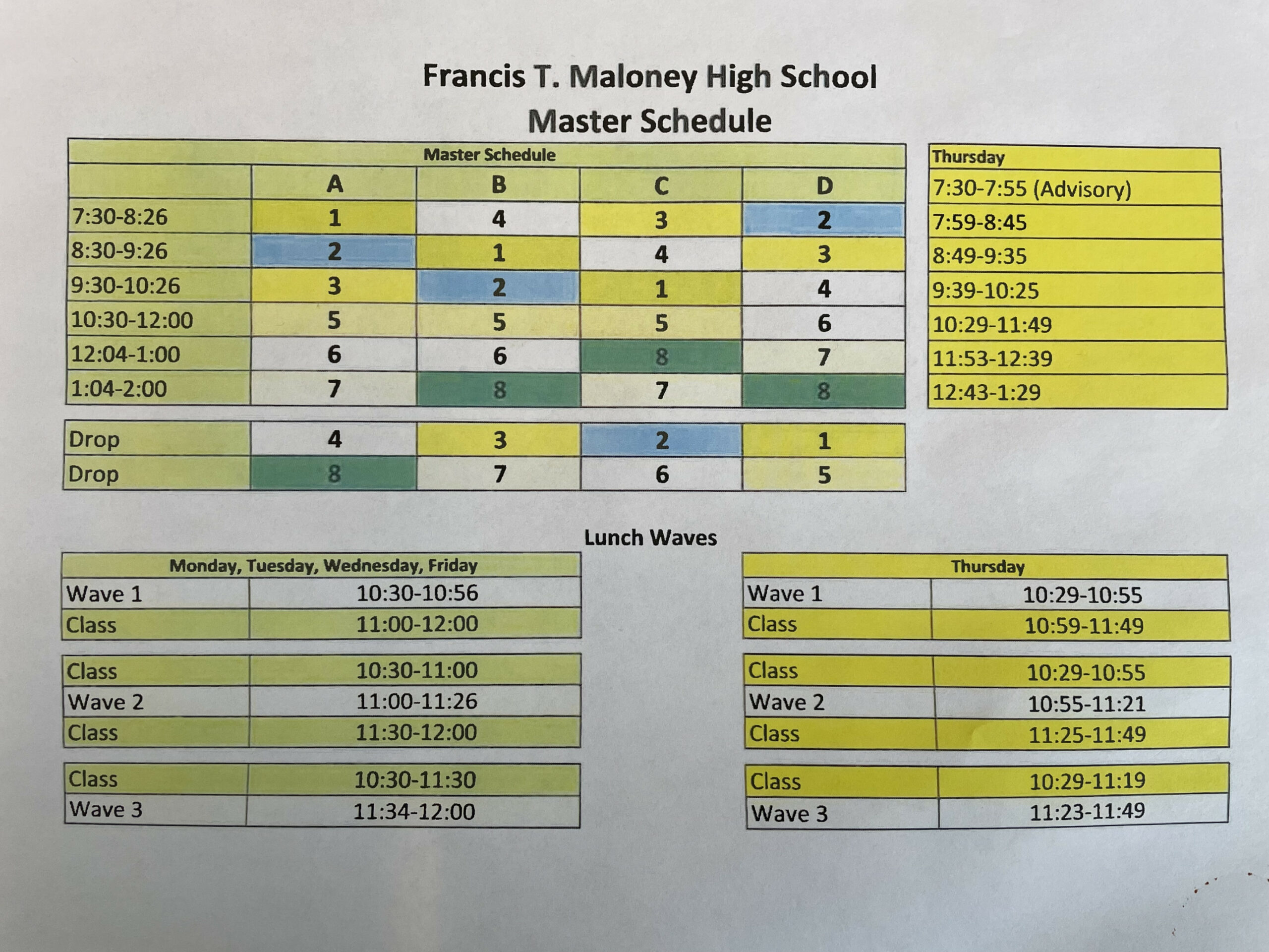 MPS School Calendar and Schedule  Maloney High School CT