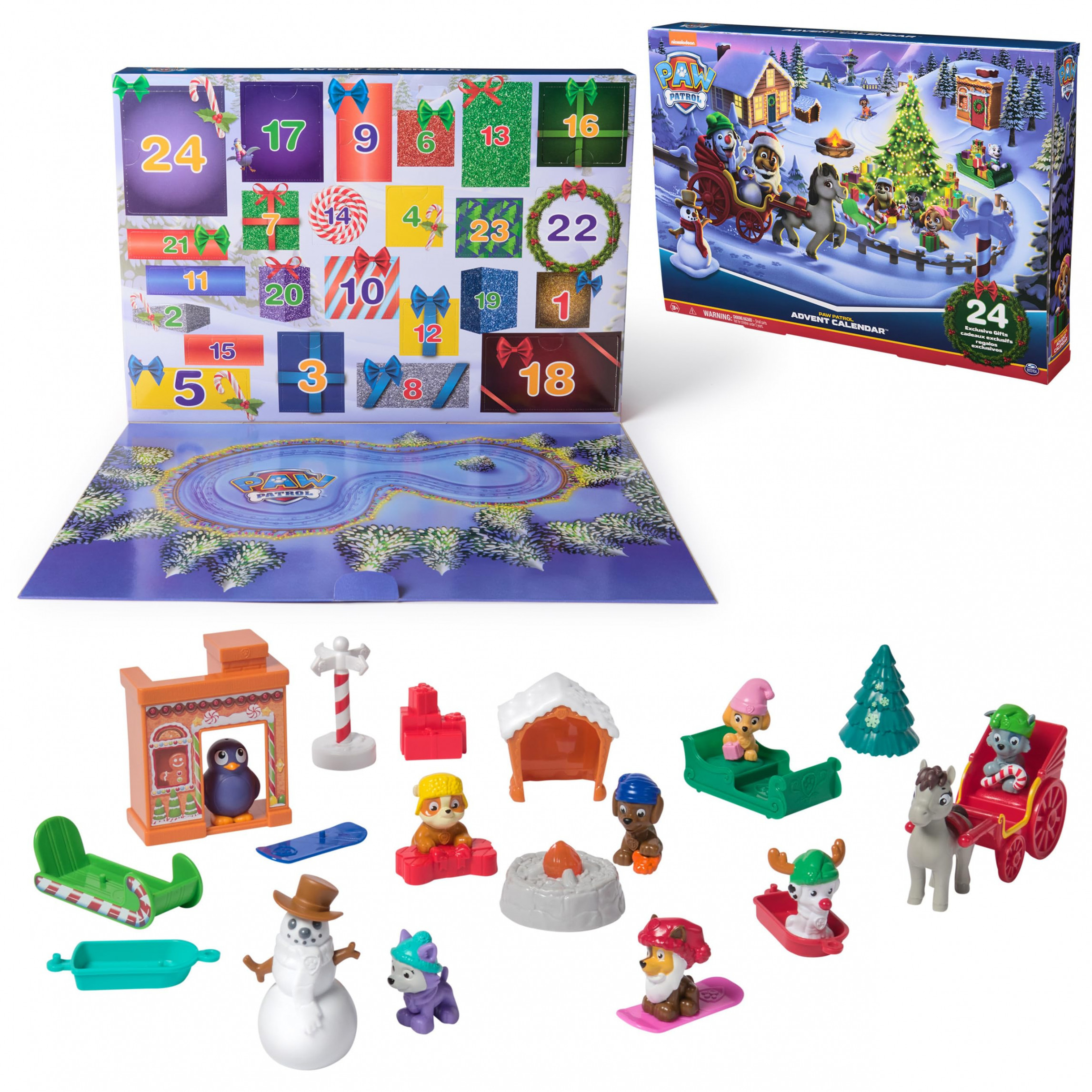 Paw Patrol:  Advent Calendar with  Surprise Toys - Figures,  Accessories and Kids Toys for Boys & Girls Ages  and up!