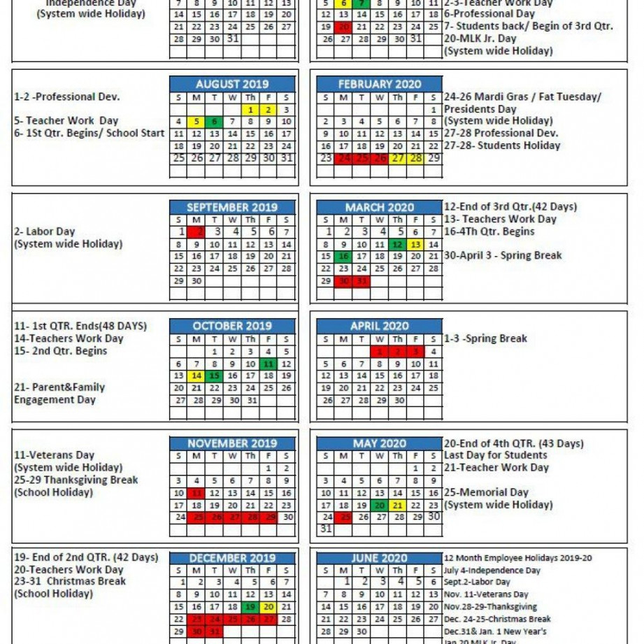 Remarkable School Calendar Martin County – Printable Blank