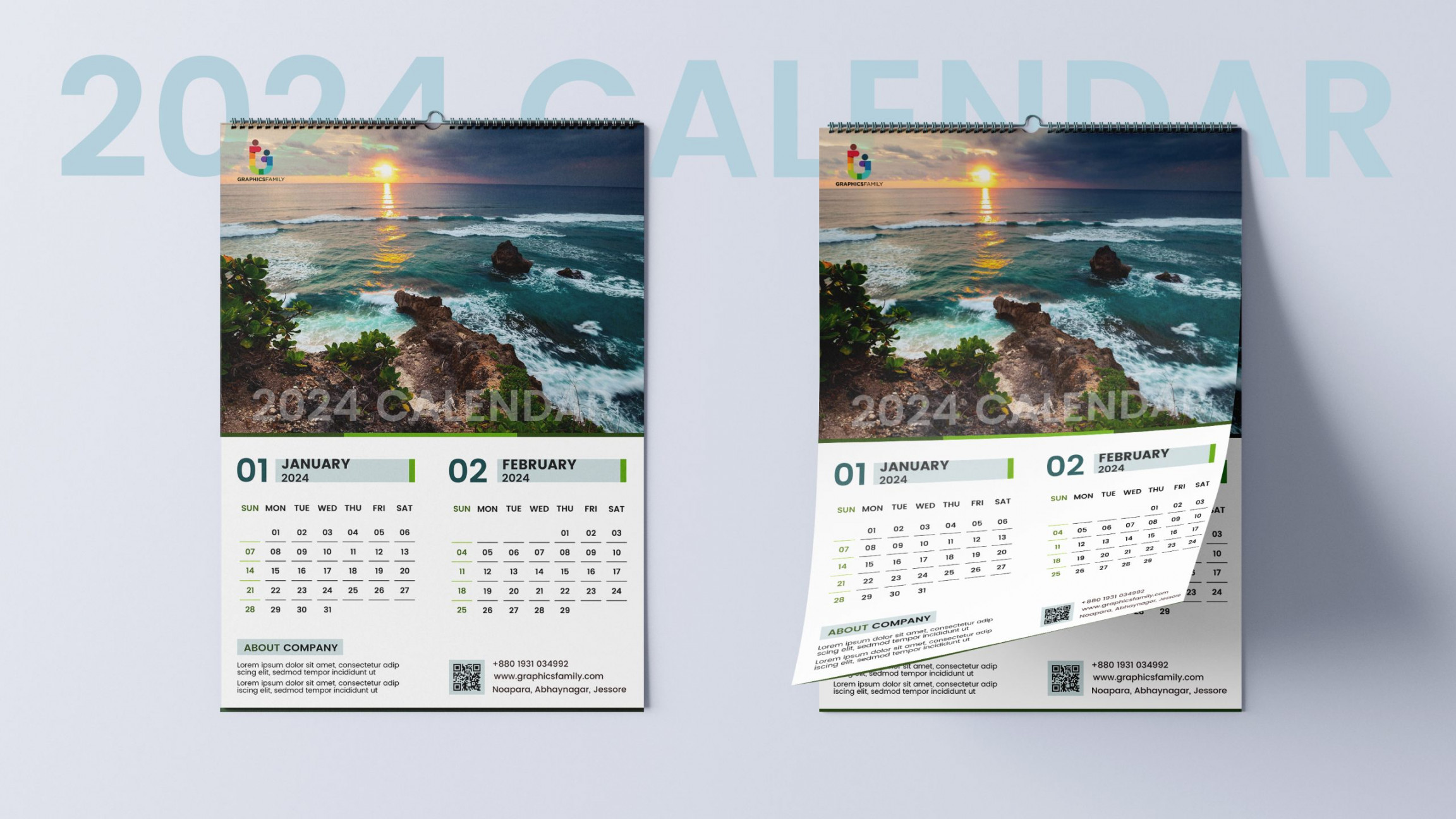 Wall Calendar Design  Free PSD – GraphicsFamily