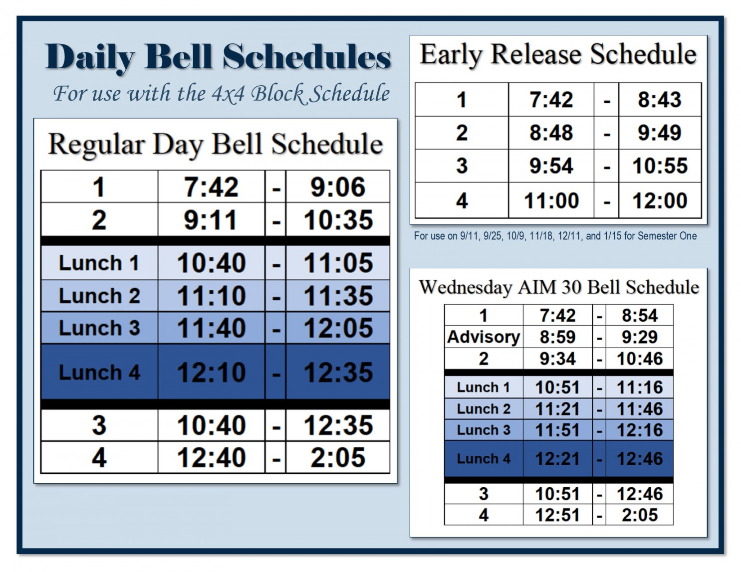 Bell Schedule - Ledyard High School