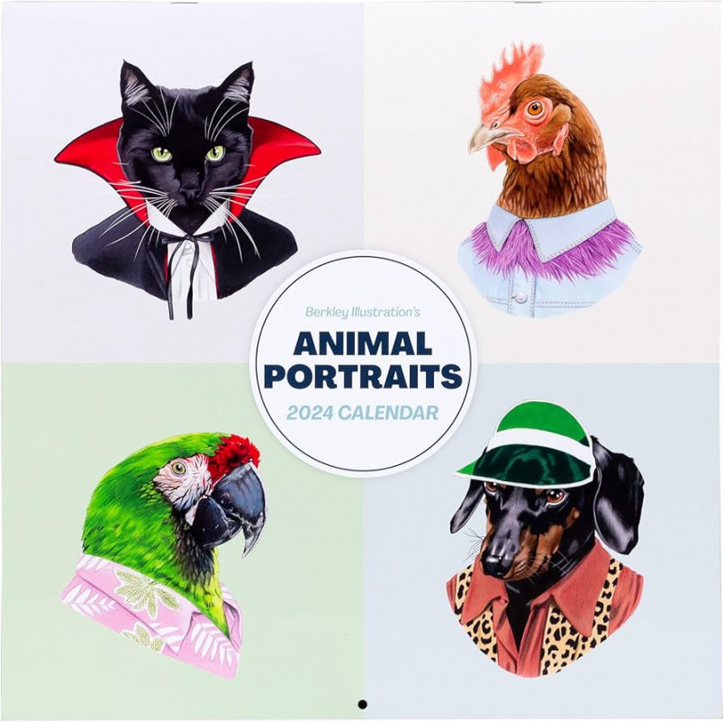 Berkley Illustration Animal Portraits  Wall Calendar