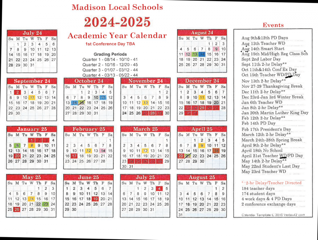 Calendars - District - District  Madison Local Schools