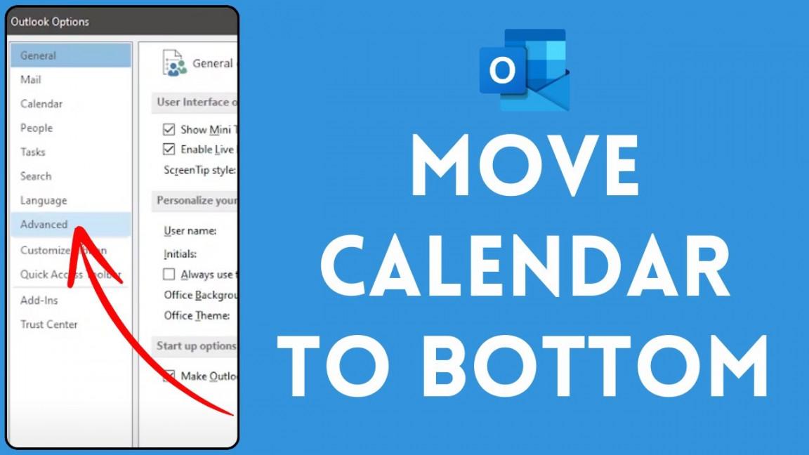 How To Move Calendar to Bottom On Microsoft Outlook (Full Tutorial