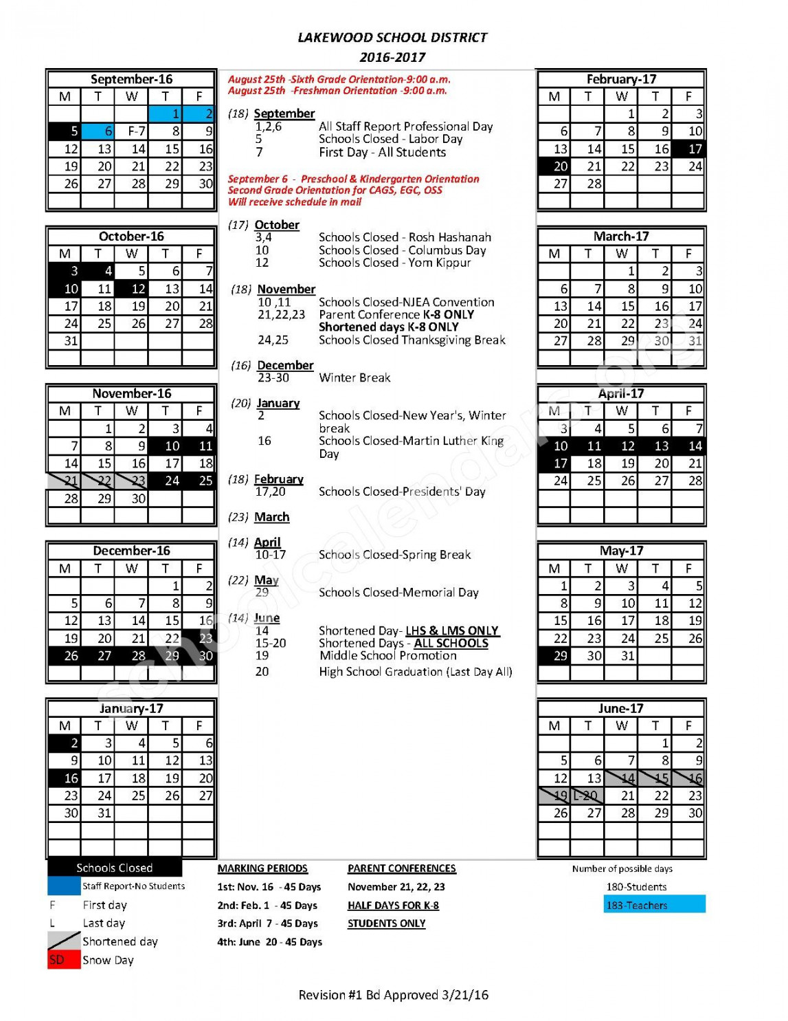 Lakewood Public Schools Calendars – Lakewood, NJ