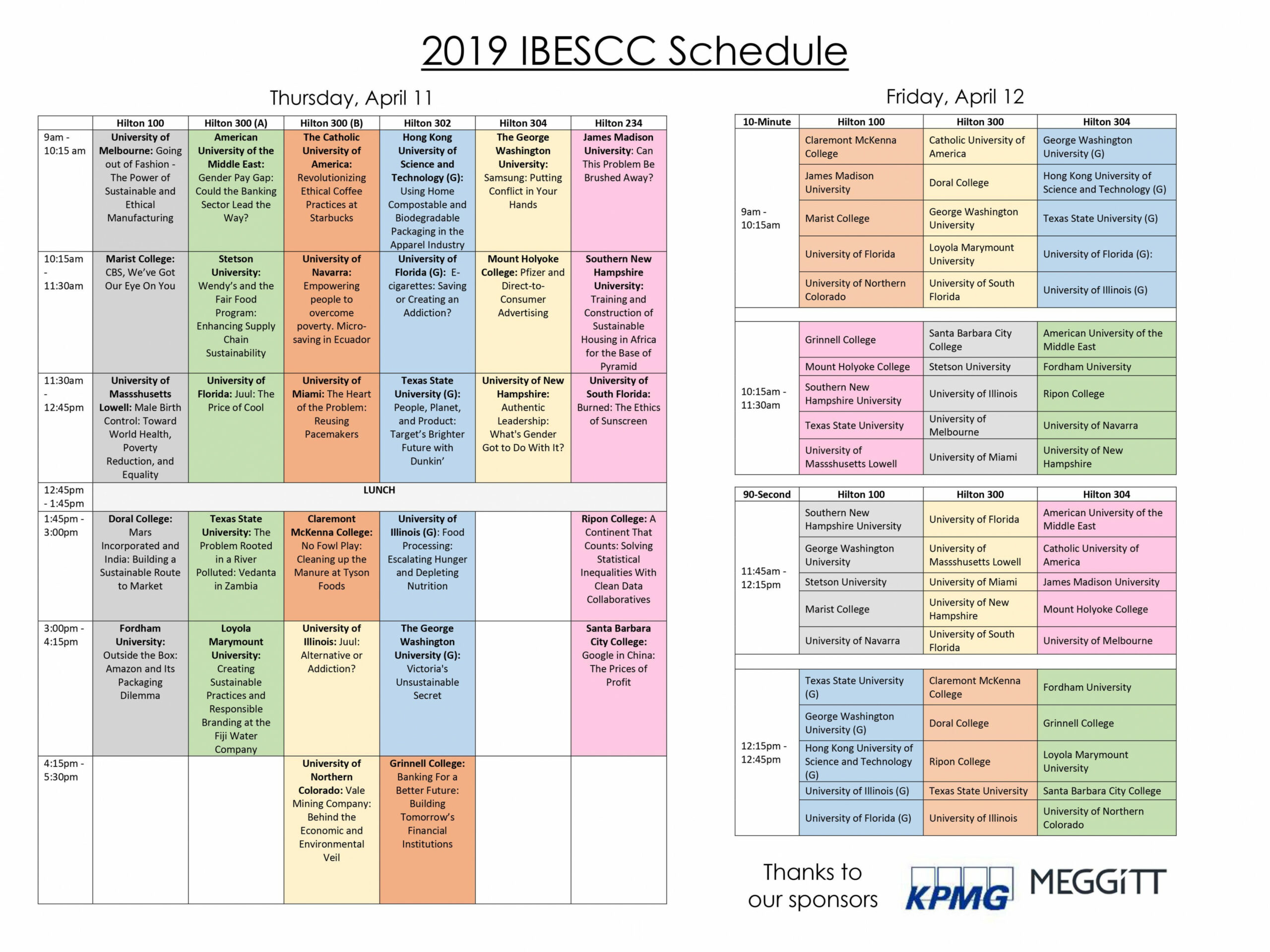 Presentation Schedule - Loyola Marymount University