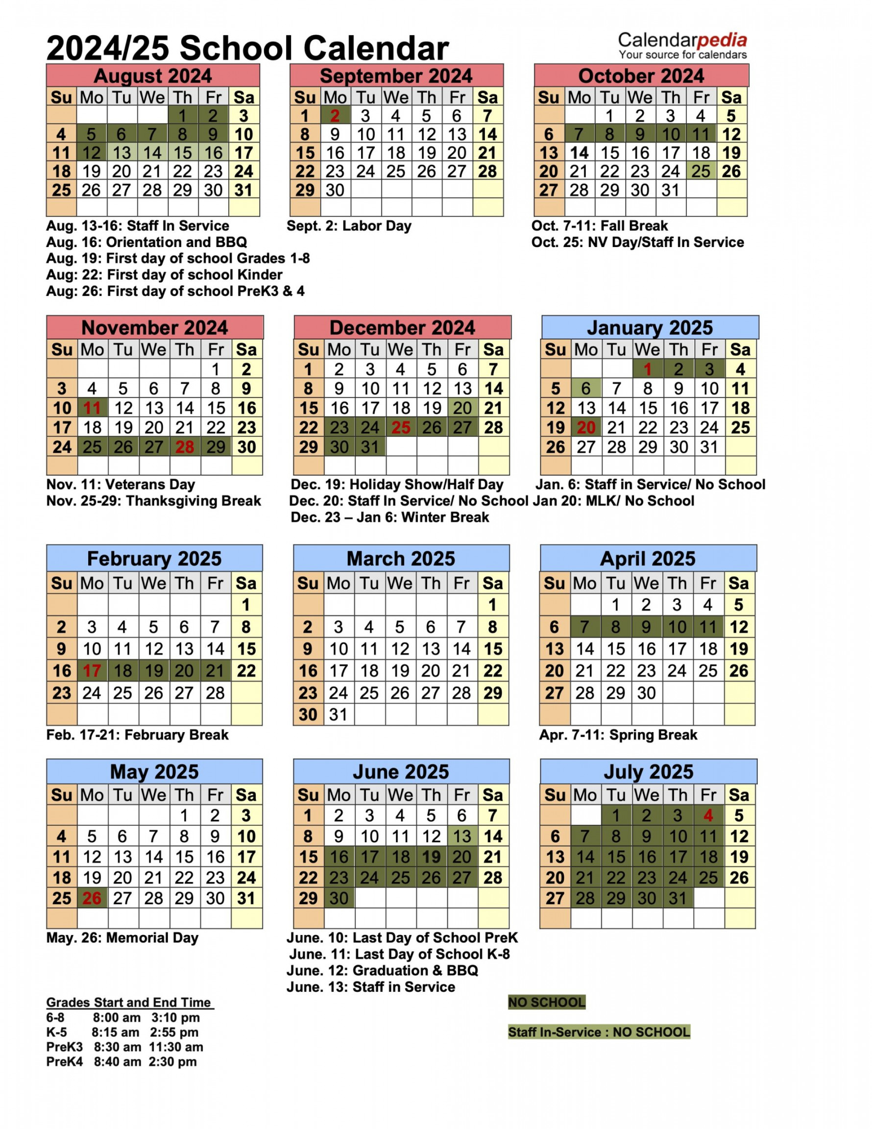 - School Calendar - Lake Tahoe School