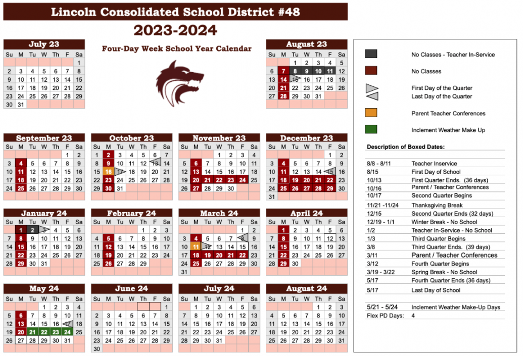 - School Calendar  Lincoln Consolidated School District