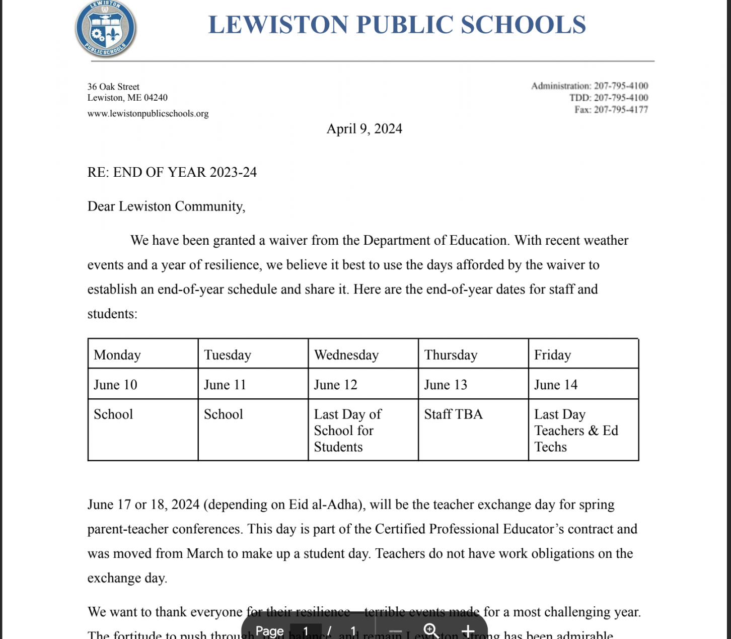 SchoolFeed - Lewiston Public Schools