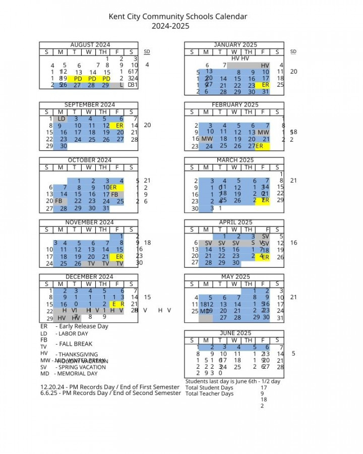 All the Greater Grand Rapids School Calendars - (+GRPS