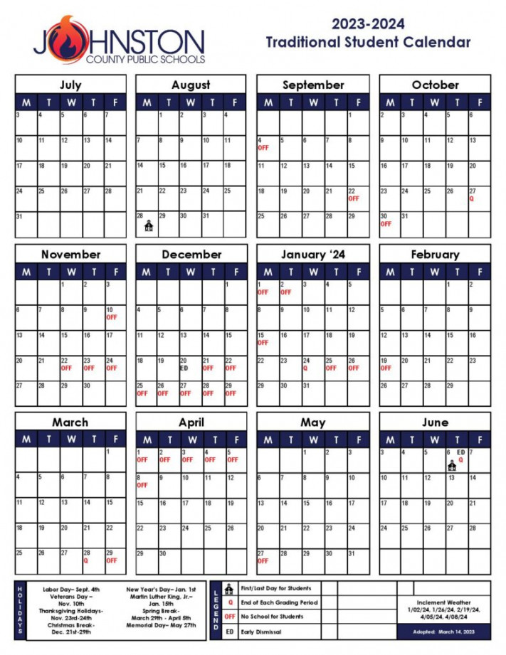 Johnston County Calendar