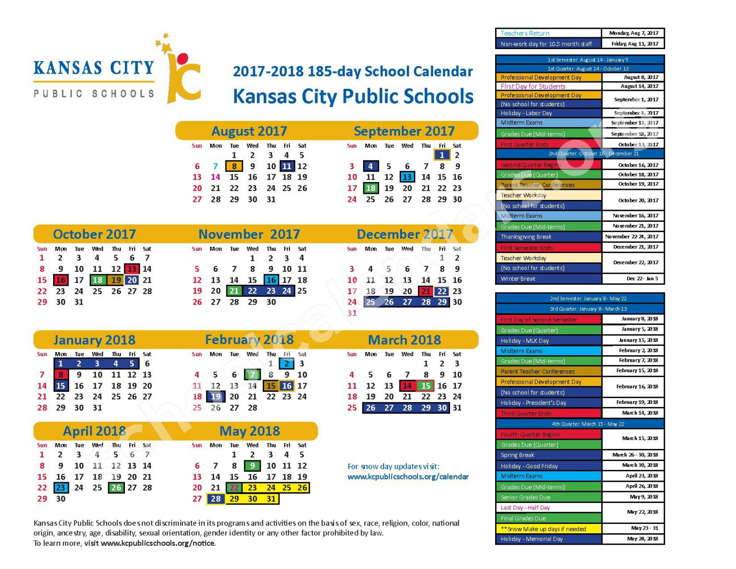 Kansas City Public Schools Calendars – Kansas City, MO