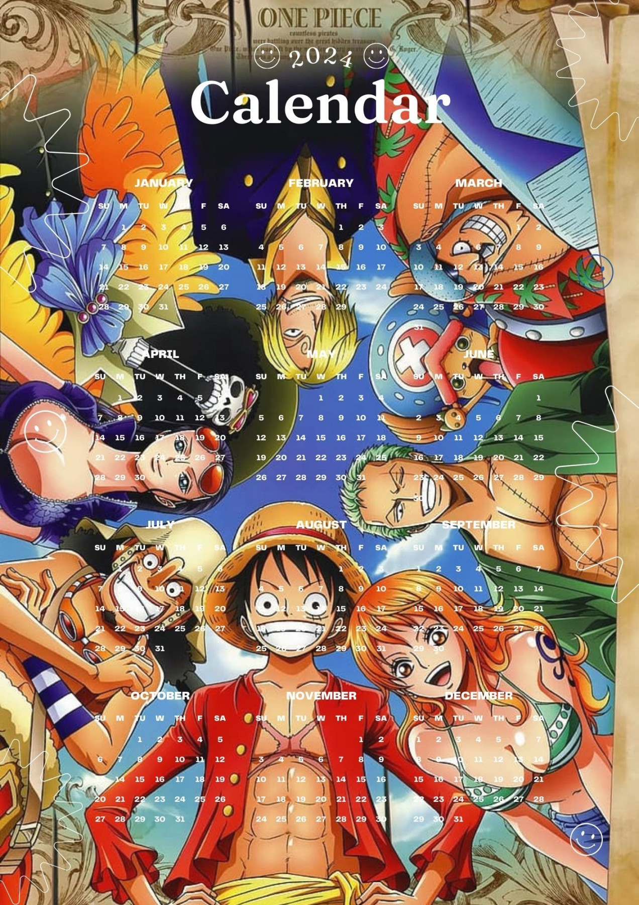 One Piece Anime Calendar  by raishact - Raket