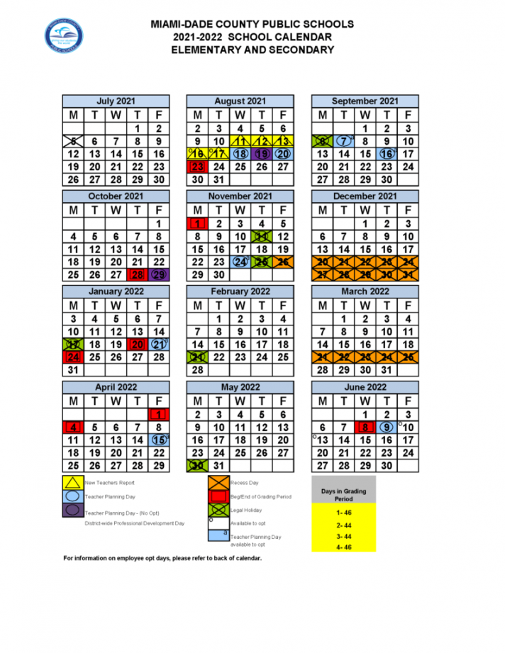 - Miami-Dade and Broward School Calendars