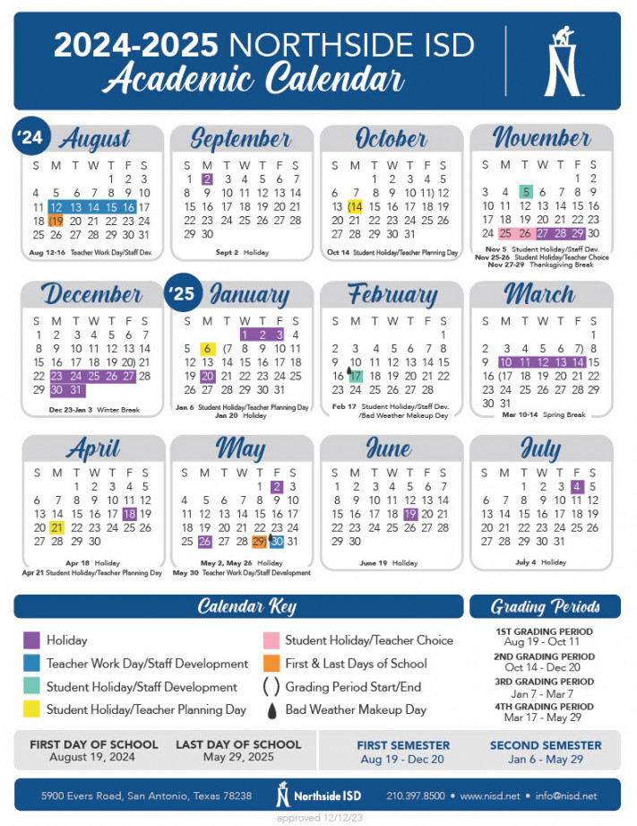 -  School Calendar  Jefferson Middle School Northside