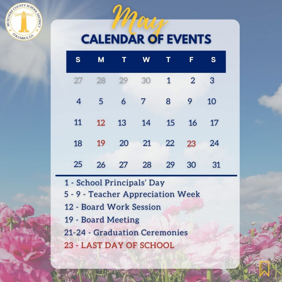 Muscogee County Schools on X: "Remember these important upcoming